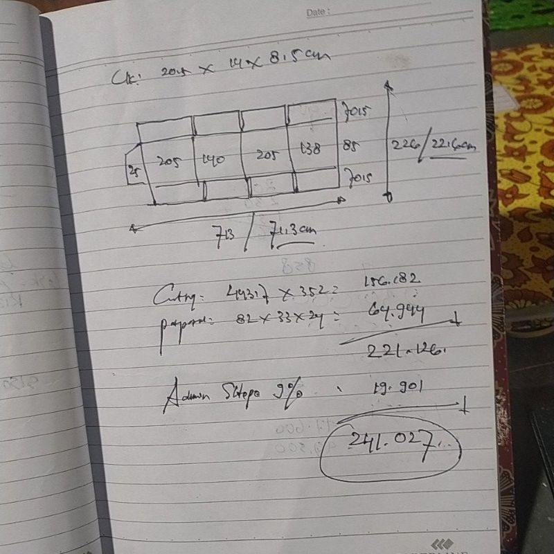 

pisaupond kardus custom UK 20,5x14x8,5cm