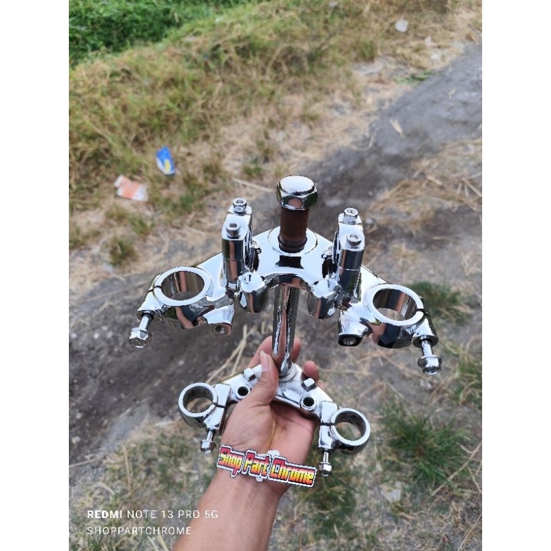 T/segitiga Atas bawah Tiger 2000/megapro Hiu ORIGINAL CROM