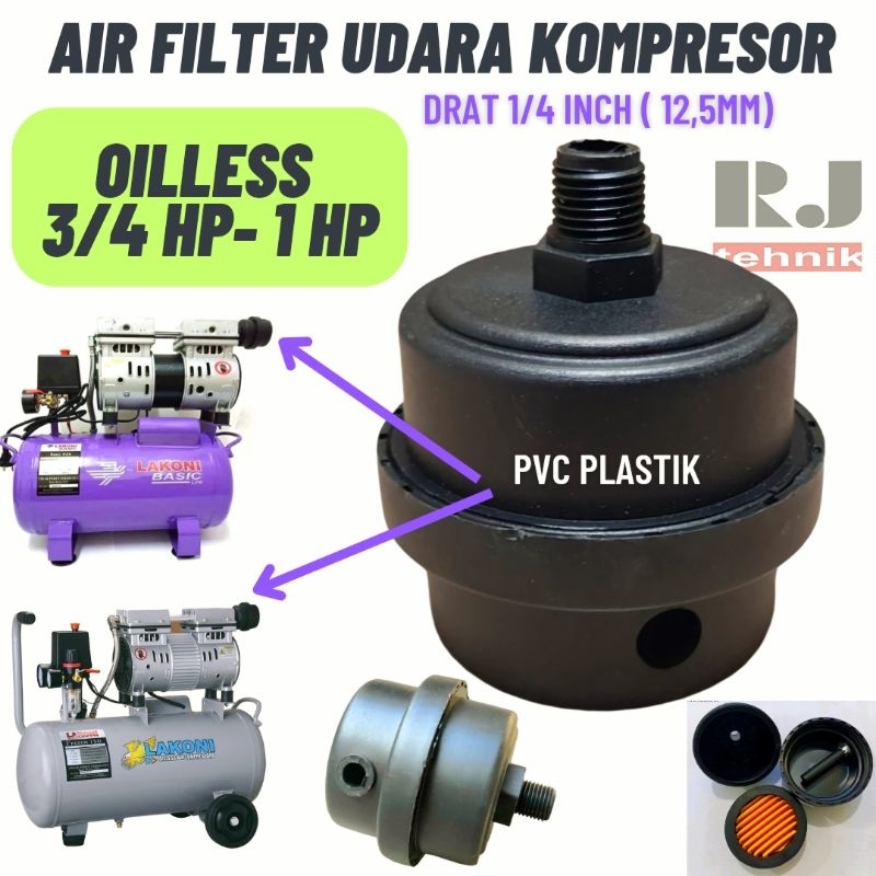 Filter Udara Kompresor Angin Oilless Silent Lakoni Fresco Basic 075HP - 1HP