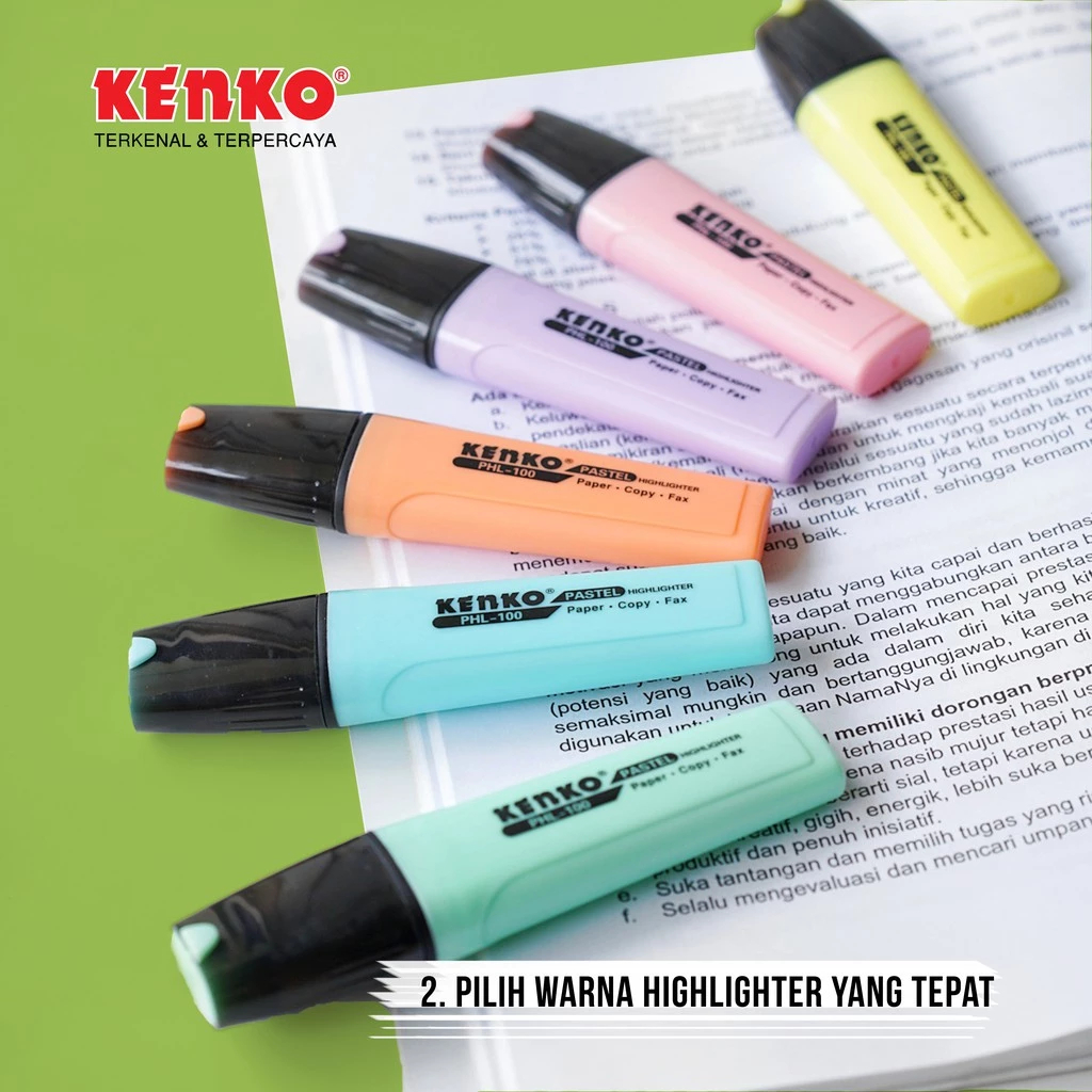 

(1 PCS) HIGHLIGHTER KENKO PHL-100 / PENANDA WARNA STABILO UNTUK JOURNALING CATATAN ALAT TULIS SEKOLAH KULIAH ATK KANTOR STATIONERY KULAKAN MURAH / MITRA ABADI KATALOG JOGJA