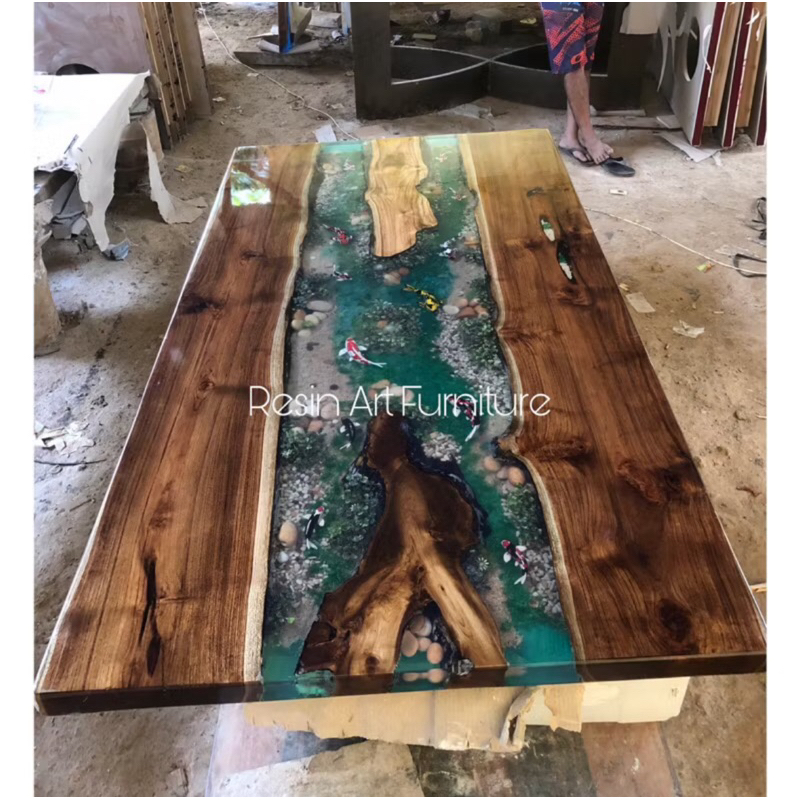 Meja Trembesi Resin / Meja Makan Trembesi Resin / Meja Jati Resin / Meja Makan Jati Resin / Meja Mak