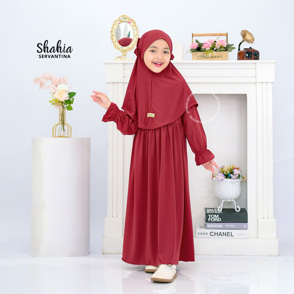 OFFICIAL SHAHIA SERVANTINA - [SATU SET JILBAB] YARA SET DRESS GAMIS ANAK PEREMPUAN