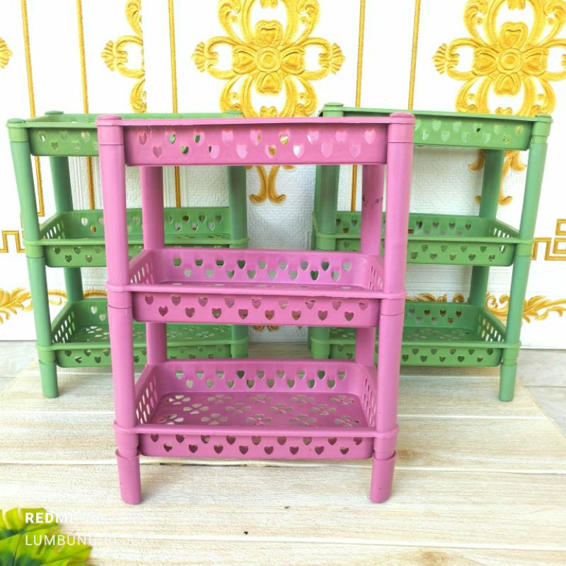 RAK SERBAGUNA SUSUN 3 BAHAN PLASTIK TEBAL / RAK PLASTIK SUSUN 3 SERBAGUNA / RAK BUMBU SUSUN 3 / RAK 