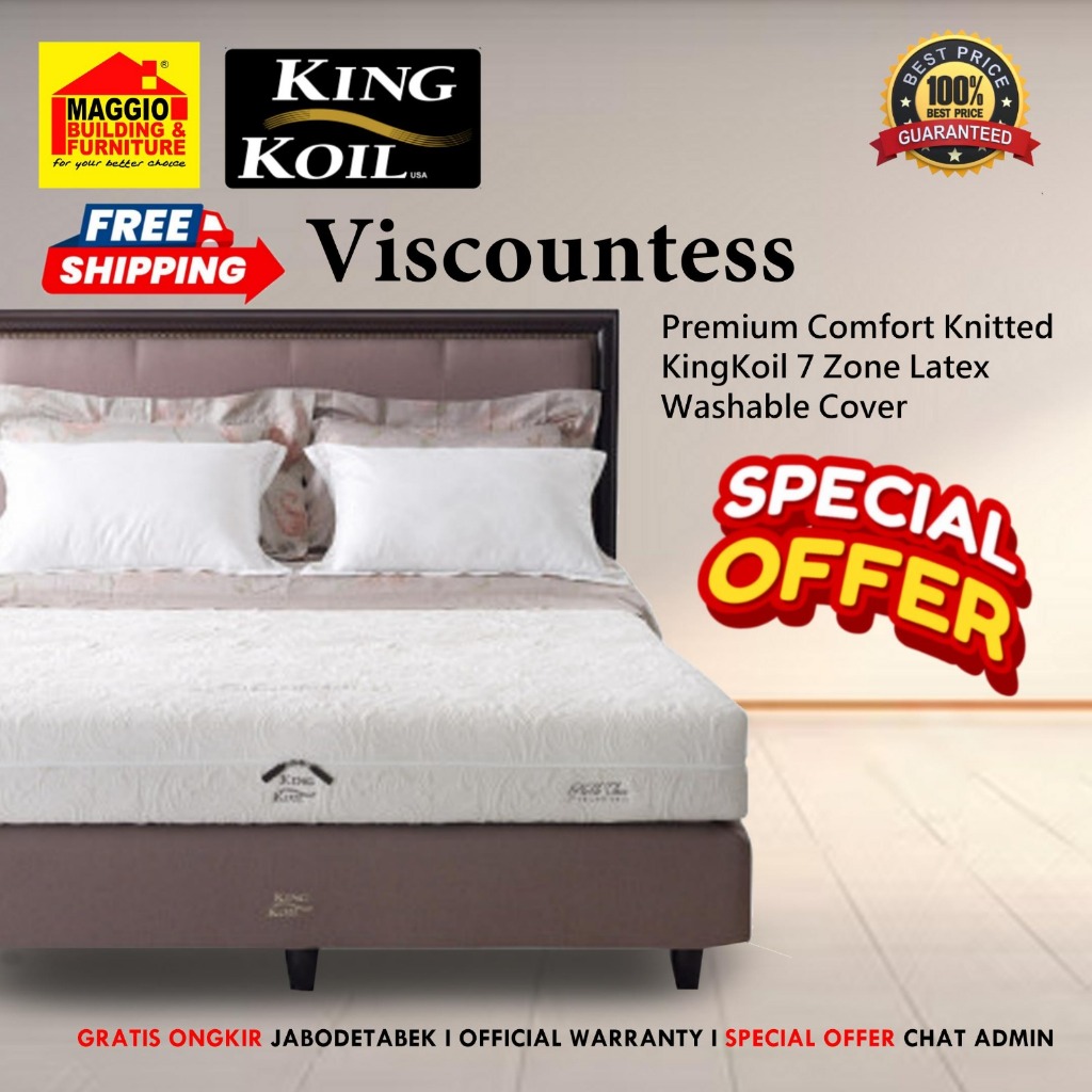 KASUR KINGKOIL - KASUR FULL LATEX - KASUR KESEHATAN VISCOUNTESS - KING KOIL