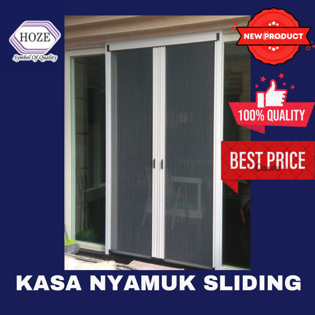 Hoze Kasa nyamuk lipat PINTU - kasa nyamuk sliding - Kasa nyamuk