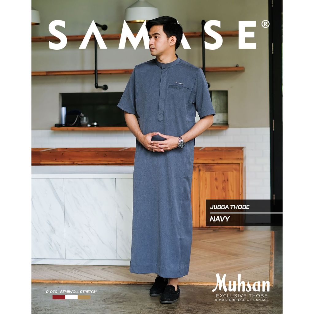 [BISA COD] JUBBA THOBE MUHSAN SAMASE R070 (NAVY) / JUBBA PREMIUM