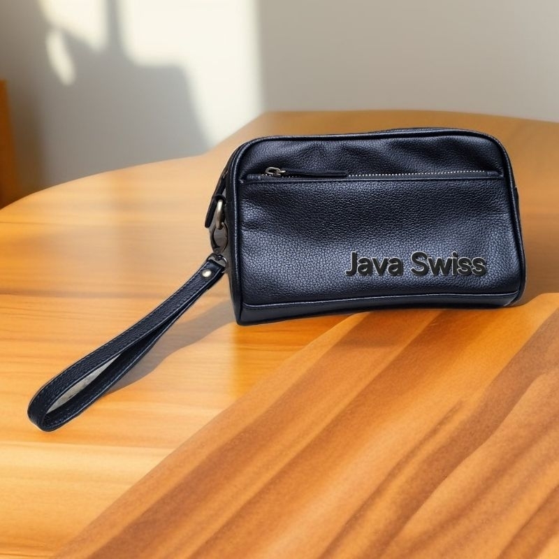 tas tangan pria kulit asli motif kulit jeruk leather clutch hand bag