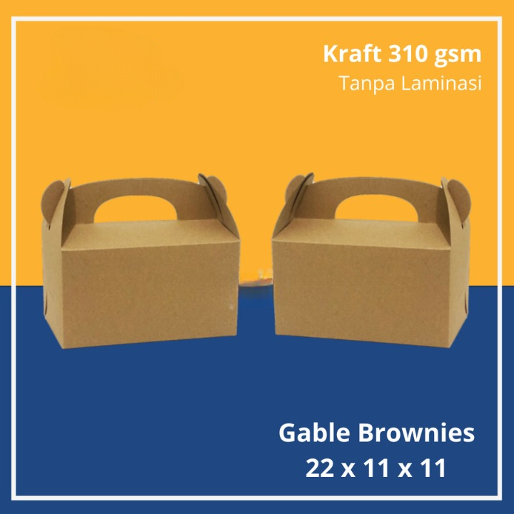 

(10pcs) Gable Box Packaging Cookies Brownies Bolu Gulu Dus Tenteng Size 22x11x11cm