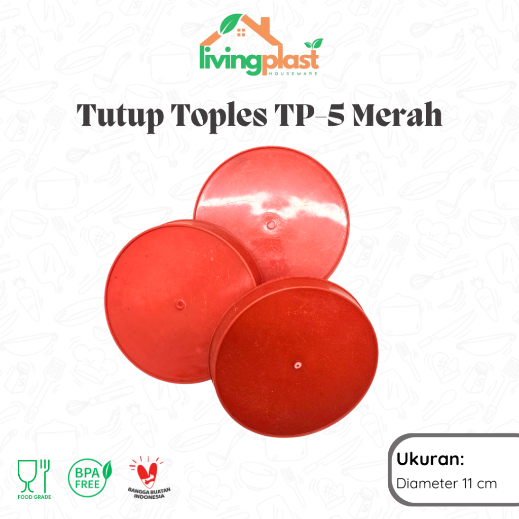 Tutup Toples TP-5 Merah / Tutup Toples Kaca / Tutup Toples Plastik