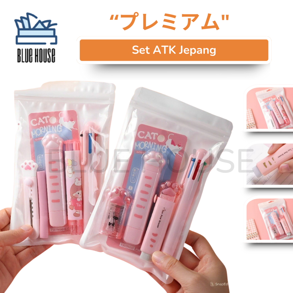 

ATK Kantor Sekolah Pulpen Stabilo Penghapus Tip Ex Komplit Desain Jepang Premium