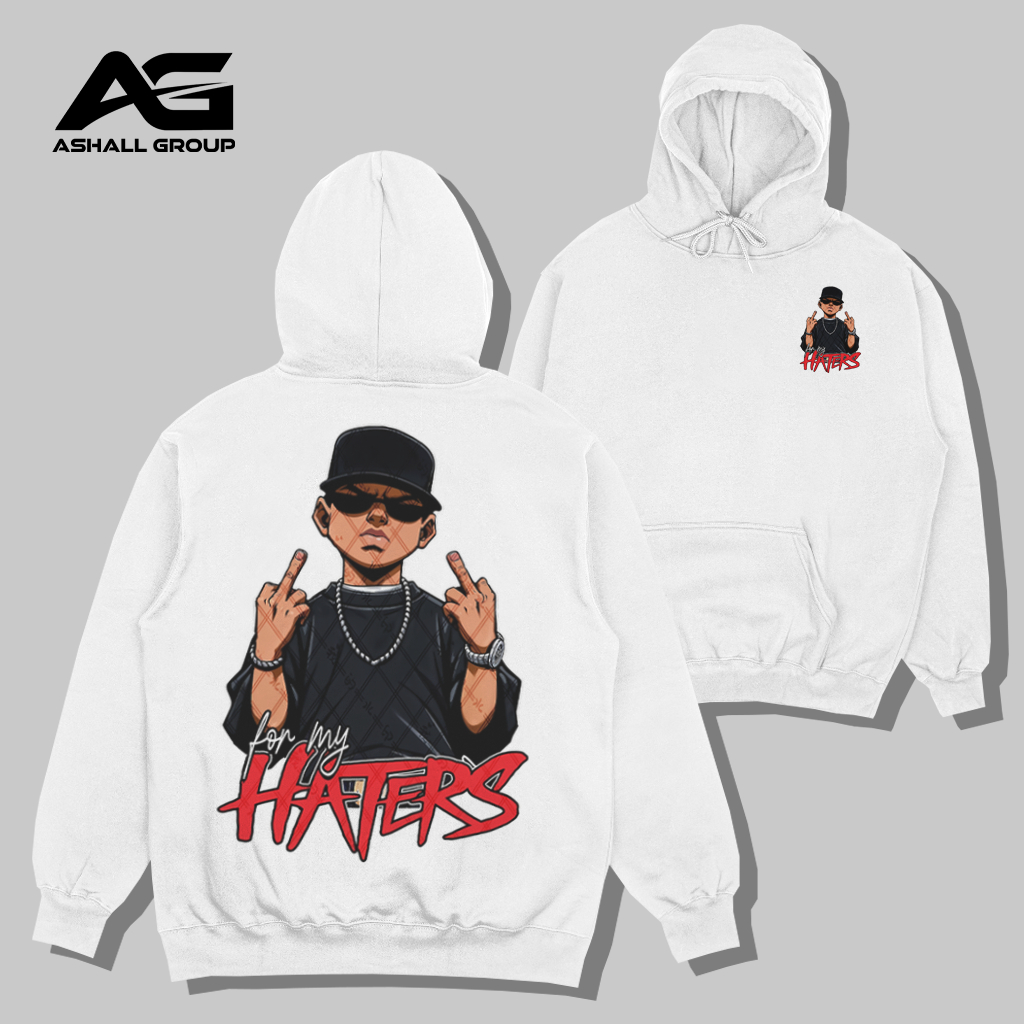 sweater Hoodie Jaket PUTIH HATERS  Original Pria & Wanita Premium Distro Size M L XL