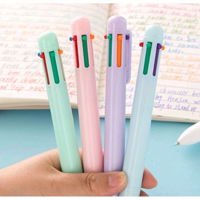 

Amiinah Store Pulpen Warna Mekanik Pastel Color / Pulpen Sekolah Multicolor/ 6 In 1 Warna