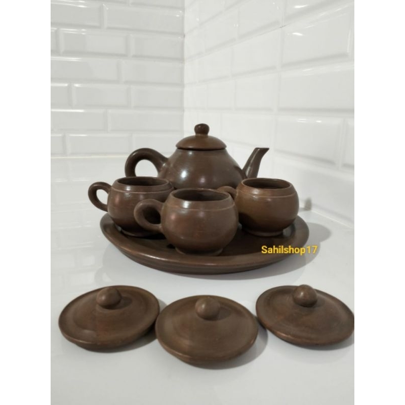 TERBARU Poci Hitam Tanah Liat Set Poci Tanah Liat Khas Tegal