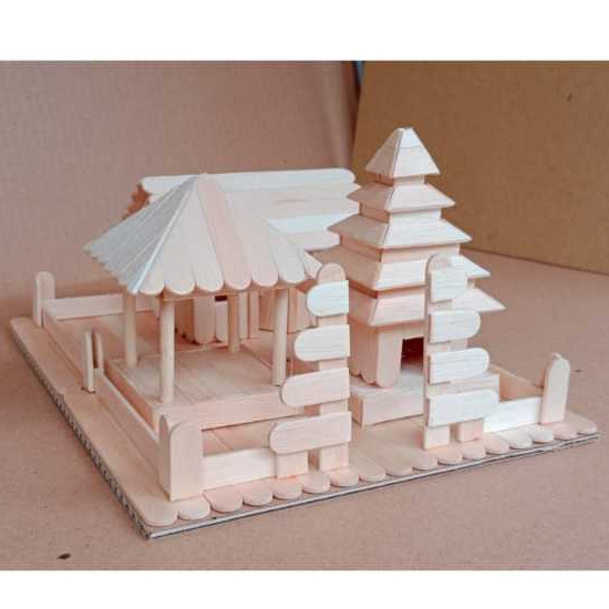 Miniatur Rumah Adat Bali Stik Es Krim / Miniatur Pura Bali Stik Es Krim