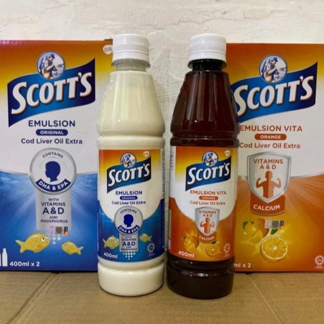 Scott Emulsions / Scott's emulsion malaysia original / orange 400 ml Besar