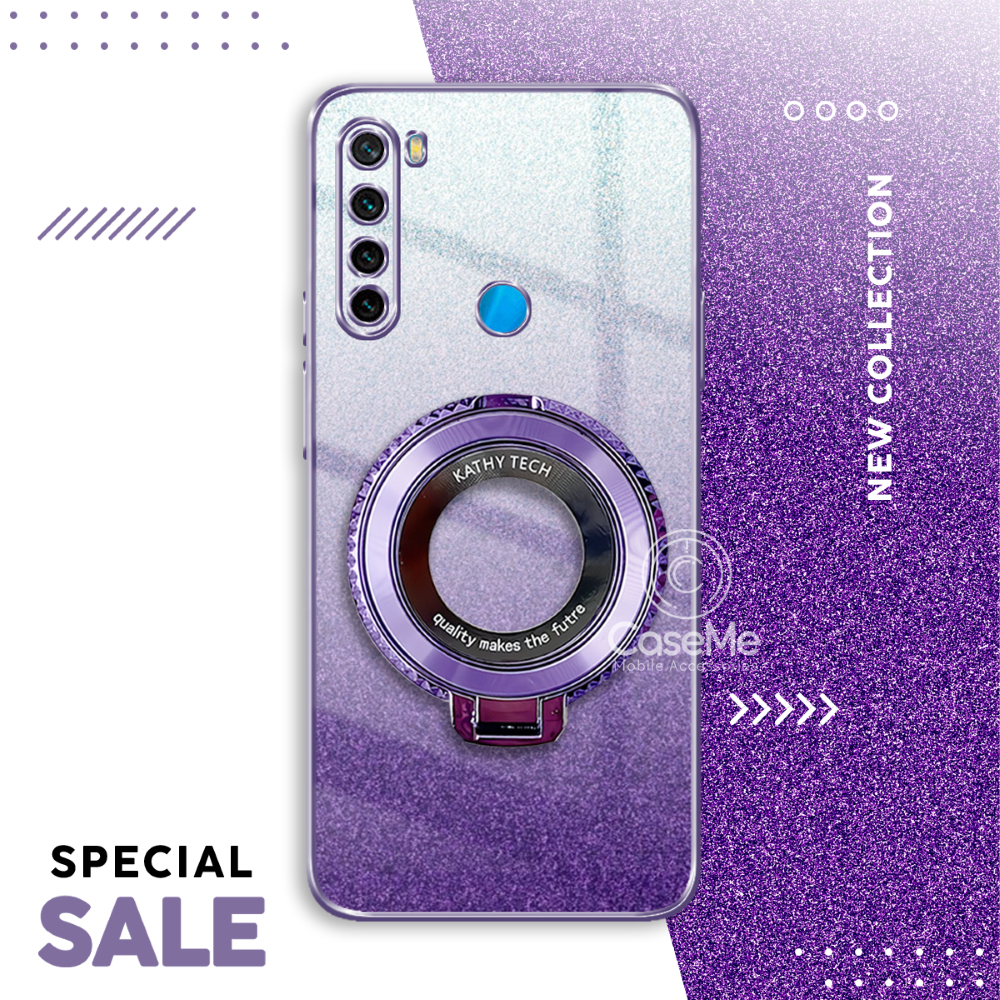 Soft Case Xiaomi Redmi Note 8 Case Gliter Standing Magnetic Ring Holder Wireles Silicone Casing