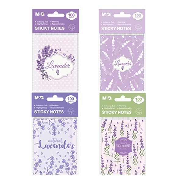 

Sticky Note Lavender M&G 76x76MM 100 Sheets Assorted Blister YS-444