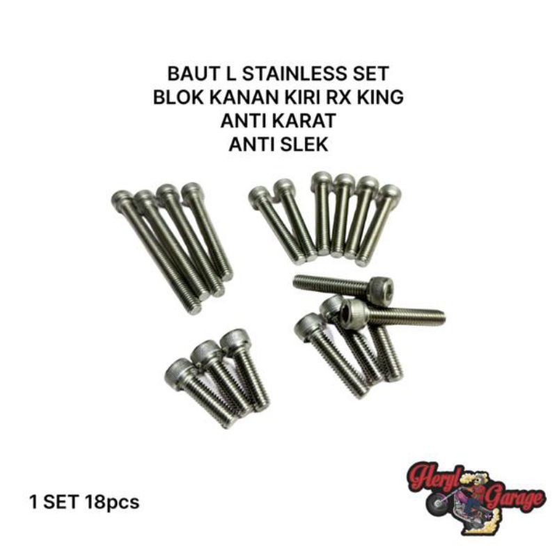 BAUT L STAINLESS BLOK RX KING RXS RXK YT115 SET KANAN KIRI ANTI KARAT