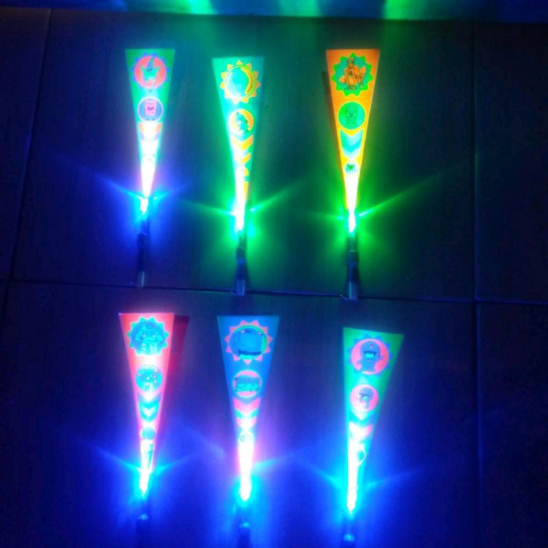 (Lampu 1 Sablon) Kitiran/Meteor/Apollo LED Lampu 1 Sablon, Mainan Anak-anak ketapel terbang LED