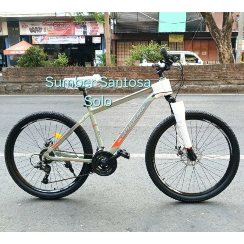 SEPEDA MTB GUNUNG PHOENIX 26 INCH CAKRAM GREEN TURQOISE ALLOY TERBARU