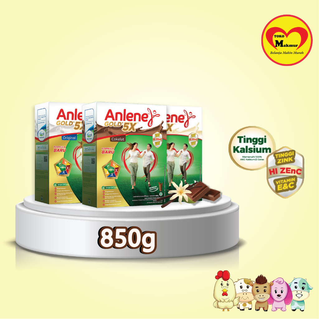 

Anlene Gold 5X Vanila / Original / Coklat 850gr / Toko Makmur Kapas Krampung