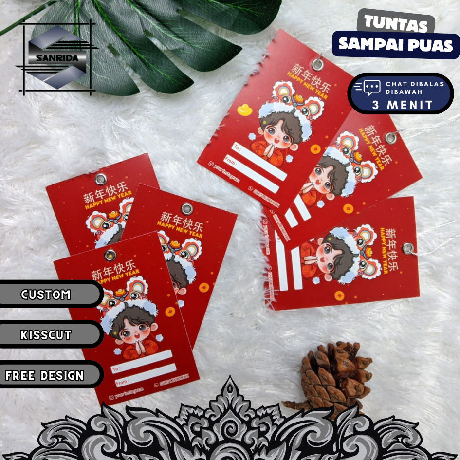 

Hang Tag Baju Edisi Imlek CNY Chinese New Year Label Cetak Hangtag Merek Produk Online Shop