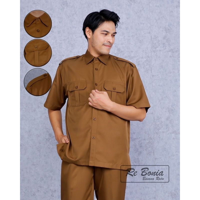 seragam PDH Pemda tua  baju dinas pria baju rebonia