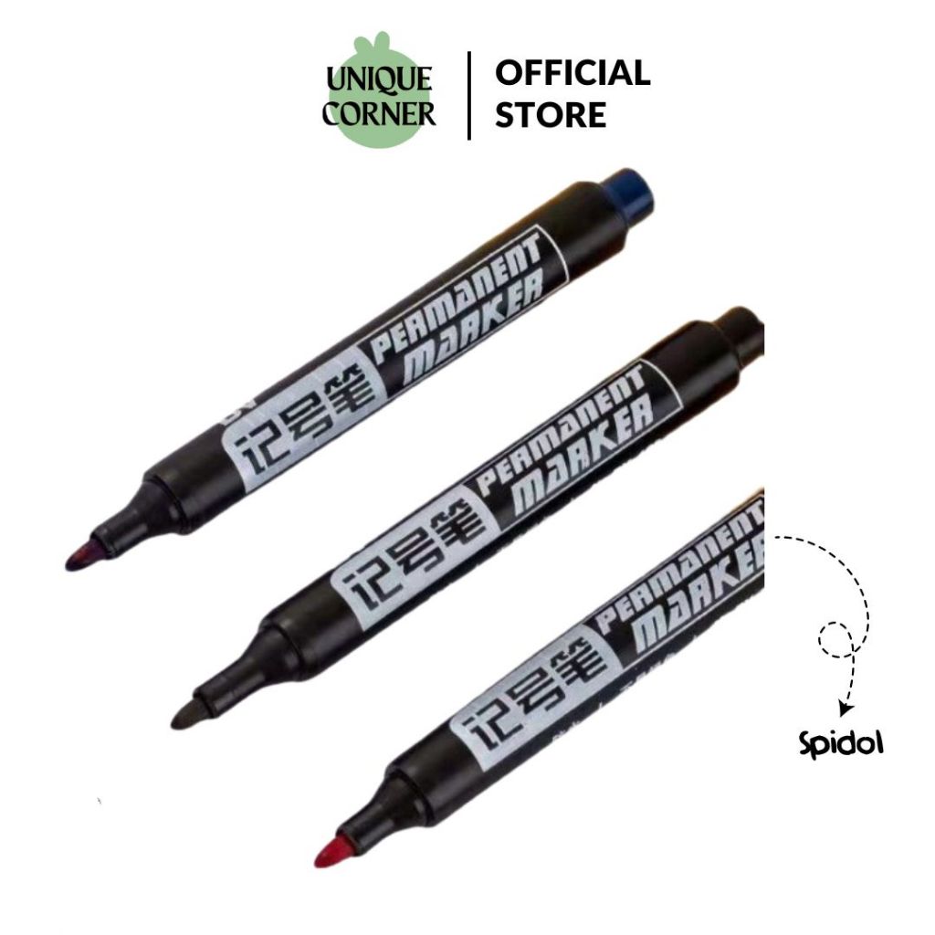 

UQ - (1pcs) Spidol Permanen Marker Hitam Cepat Kering Waterproof Anti Air STY7044