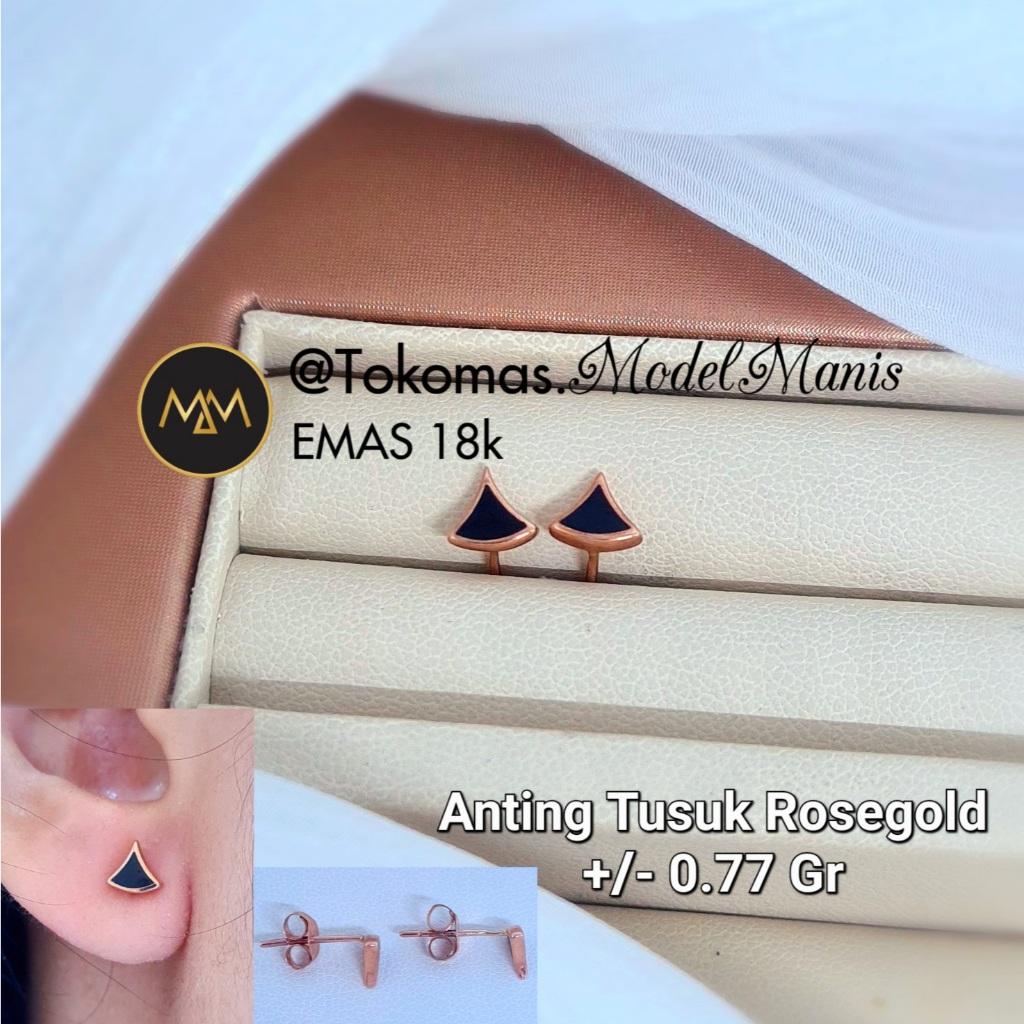 Anting Divas Emas Italy Rosegold 750 kadar 18k