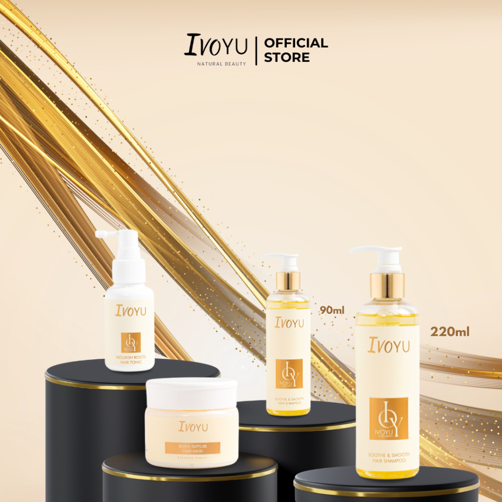 Ivoyu - Shoote & Smooth Hair Shampoo 90ml + Ivoyu - Shoote & Smooth Hair Shampoo 220ml + Ivoyu - Roo