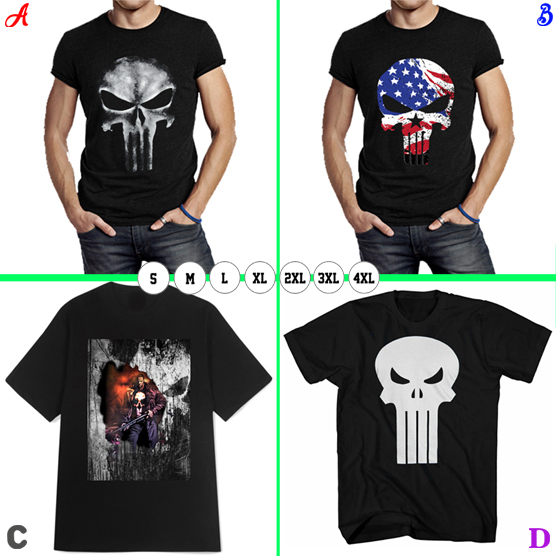 Kaos Punisher Tshirt Bahan 100% Cotton | Casual T-SHIRT Size S M L XL XXL 3XL 4XL | READY STOCK LANG