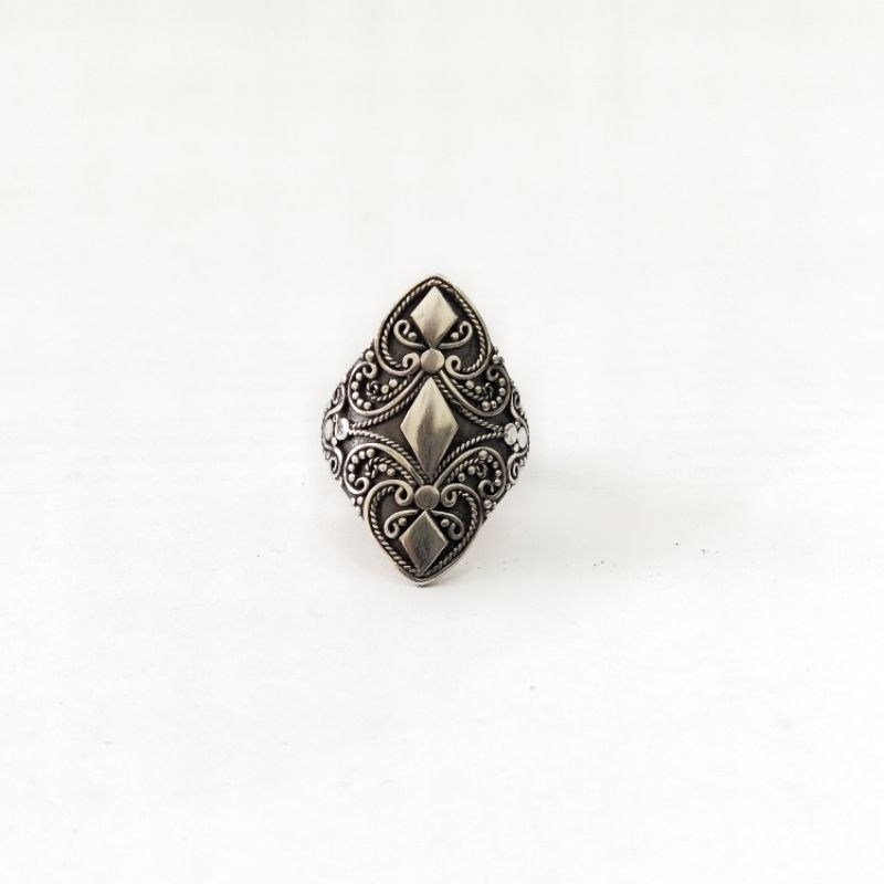 Cincin Ring Perak Silver Bali Asli 925 Motif Wajik Pria Wanita Costum
