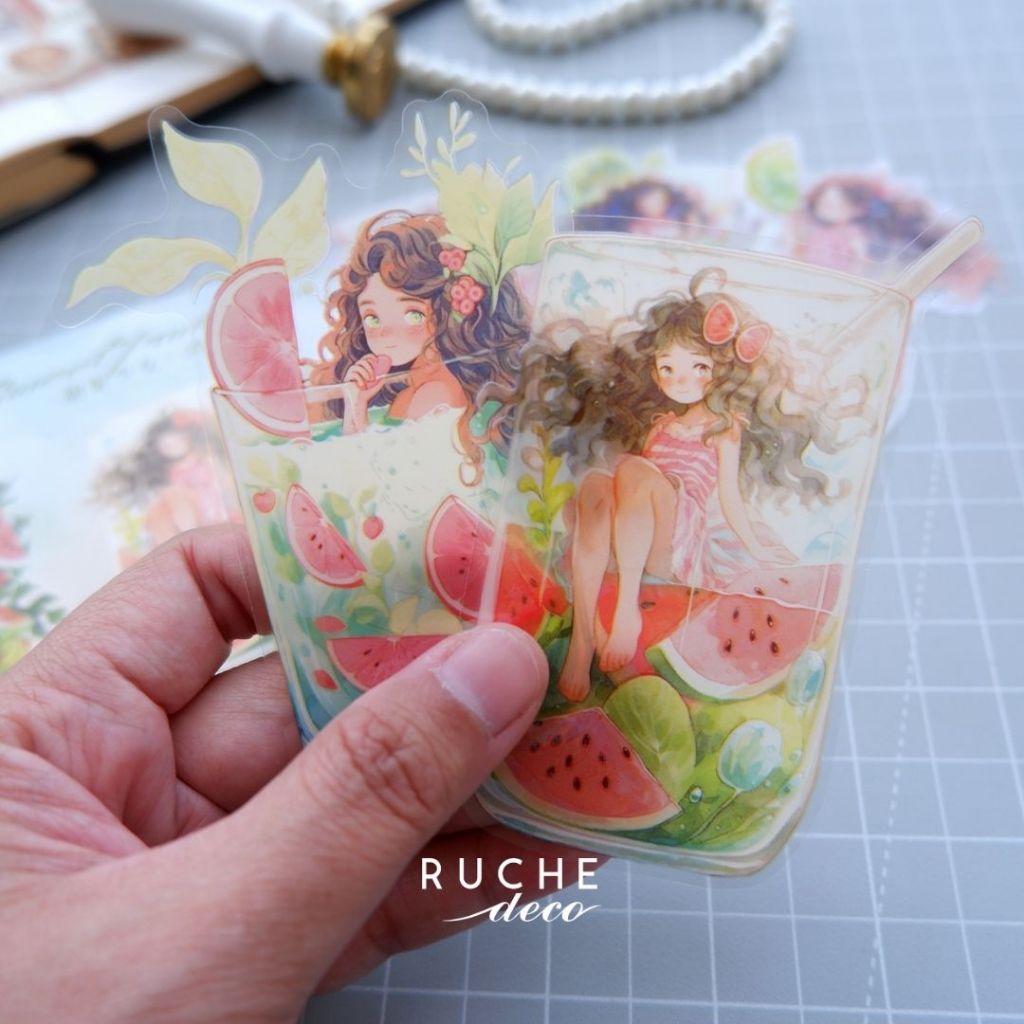 

RUCHE DECO - PET Sticker Pack - Sweet Fruit Girl