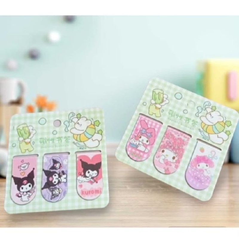 

(Set Isi 3 Pcs) Pembatas Buku Maghnet Karakter Kartun Bookmark Magnetic