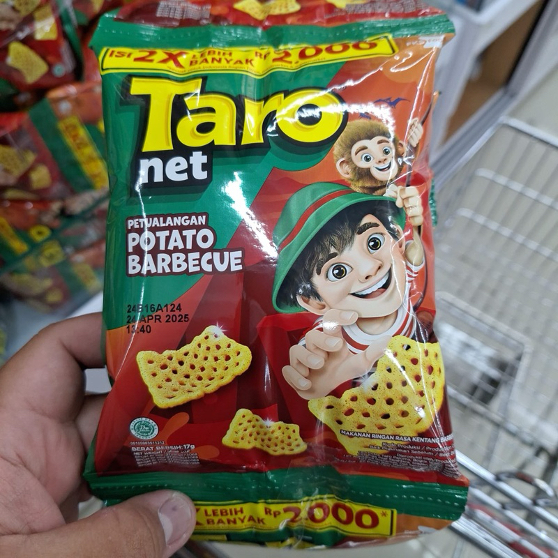 

Taro net Potato Barbeque 17gram renteng isi 10