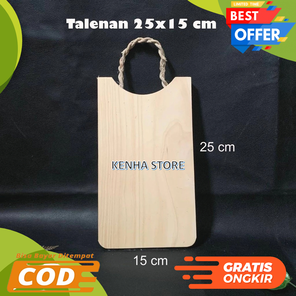 Souvenir 15cm Talenan Tali 15cm Bulat / Kotak Talenan Gantung Talenan Kayu Pinus