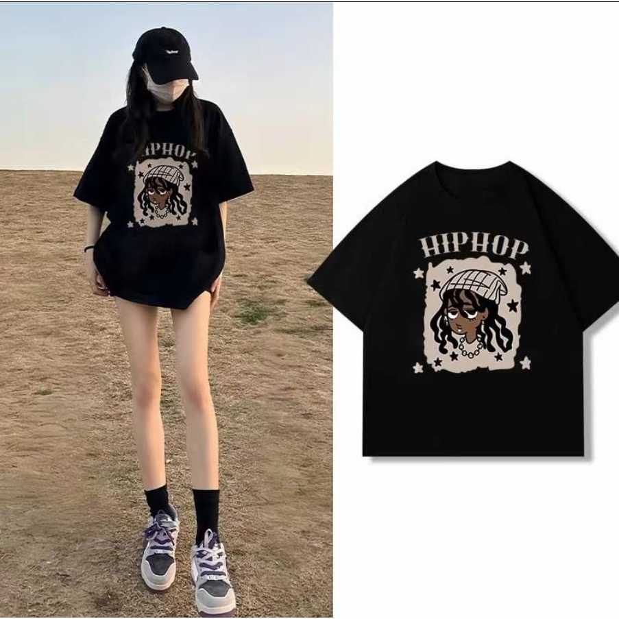 T SHIRT HIP HOP KAOS ATASAN WANITA COTTON COMBAD STYLE KOREA