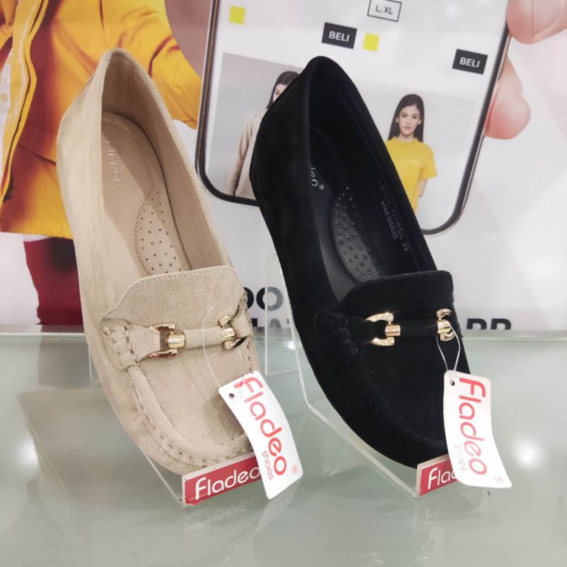 FLADEO ORIGINAL❗Sepatu Moccasin Beludru Slip On Wanita