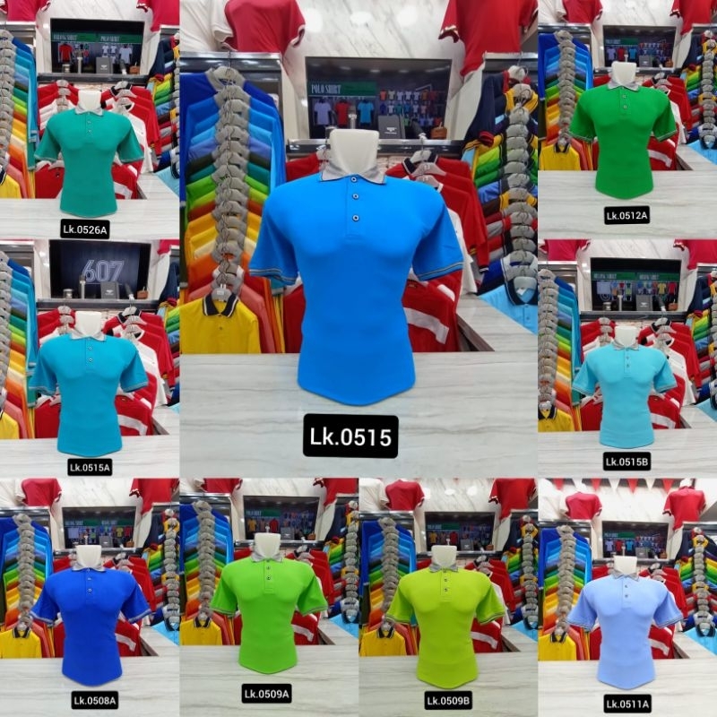 Kaos kerah polo premium pendek kerah abu by 607 pratama