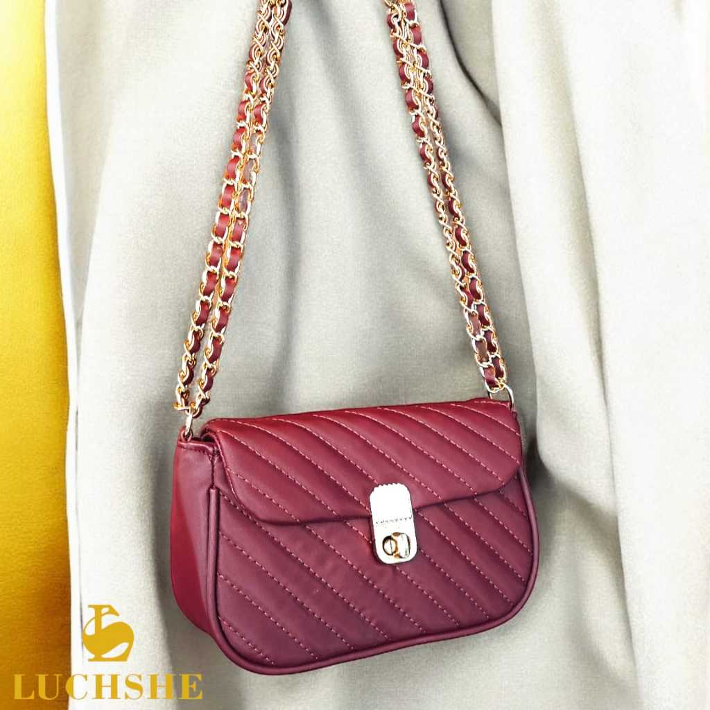 luchshe bag sling bag HP rantai premium tas wanita mewah tas selempang wanita / shoulder  bag tas hp