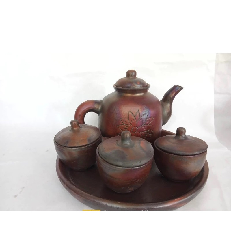 Teko Poci Set Cangkir Tanah Liat | 1 Set Teko Poci | Teko Cangkir