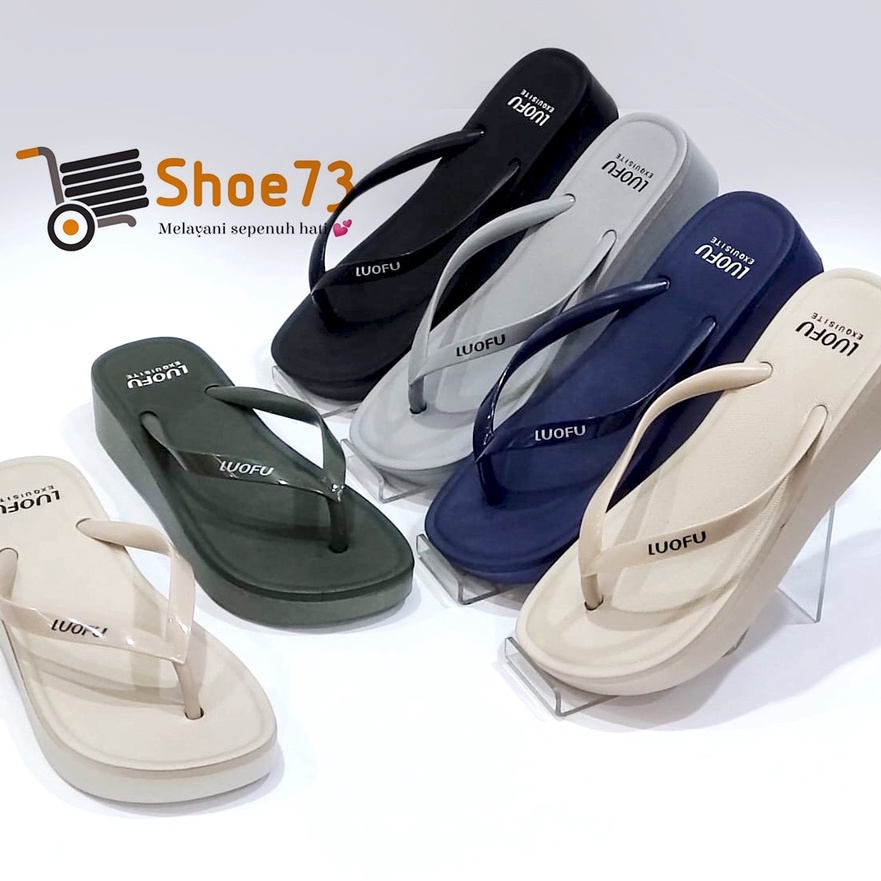 Tawaran LUOFU F 2268 E1SL5W SIZE 364 ORINAL l Sandal wedges jepit jelly wanita l Sendal jepit cewek 