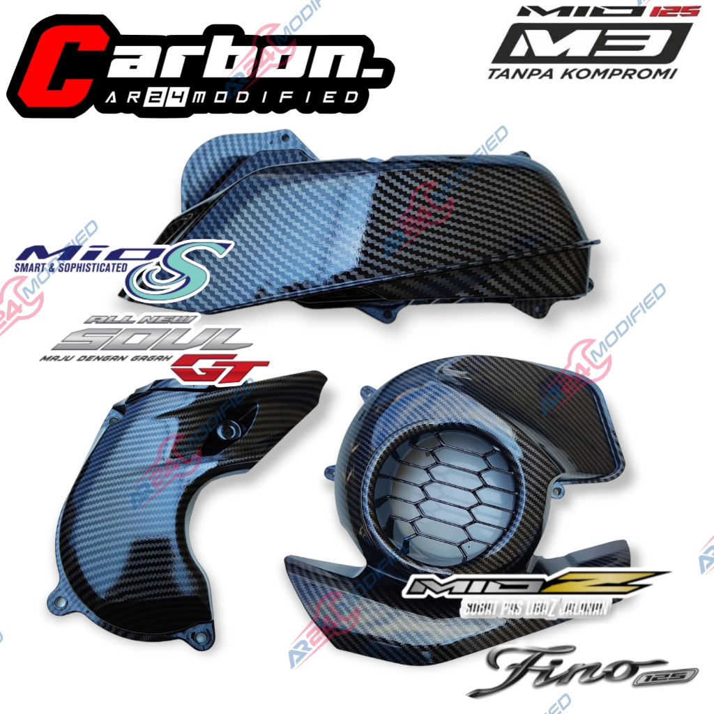 Tutup CVT Tutup box Filter Mio M3/Z/S/125 Soul Gt, Fino 125, Xride 125 Carbon WTP motif Twill