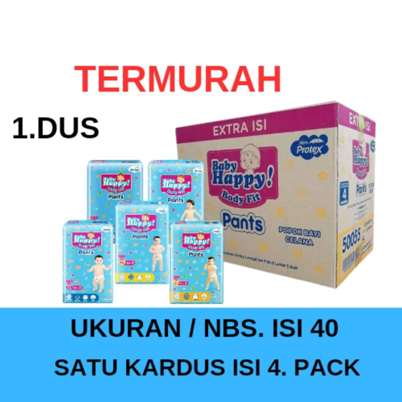 [1.DUS] PAMPERS BABY HAPPY PANTS SATU DUS KARTON UKURAN NBS ISI 4 PACK