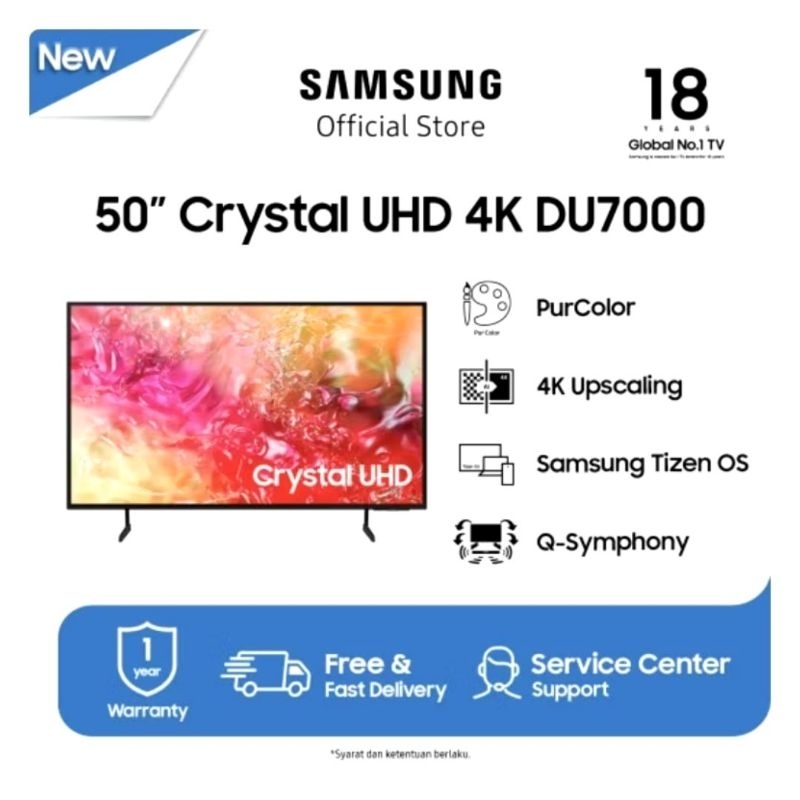 TV 50INCH SAMSUNG UA50DU7000 SMART TV SAMSUNG 4K DU7000