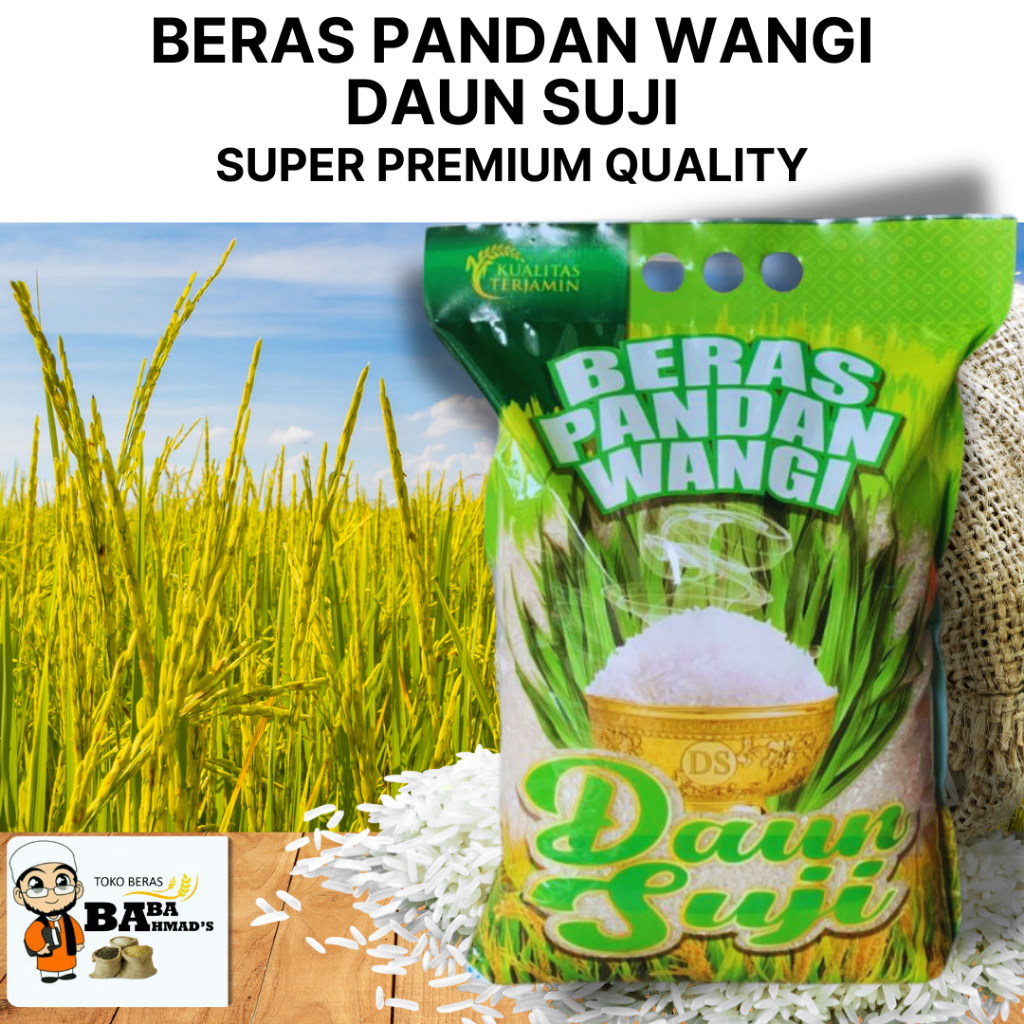 

BERAS PANDAN WANGI DAUN SUJI SUPER PREMIUM - 5KG