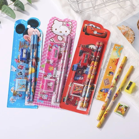 

❤ERIKA❤ SET ATK 5IN1 | Stationery Set 5 in 1 Alat Tulis Anak Sekolah Penghapus penggaris Pensil Serutan Karakter Lucu PENSIL PENGGARIS