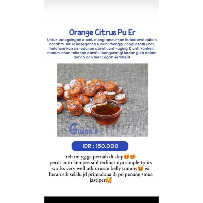 

Orange Citrus PurEr / Tea Citrus / Pur Er Citrus / Teh Penang / Teh Diet Penang / Teh Diet