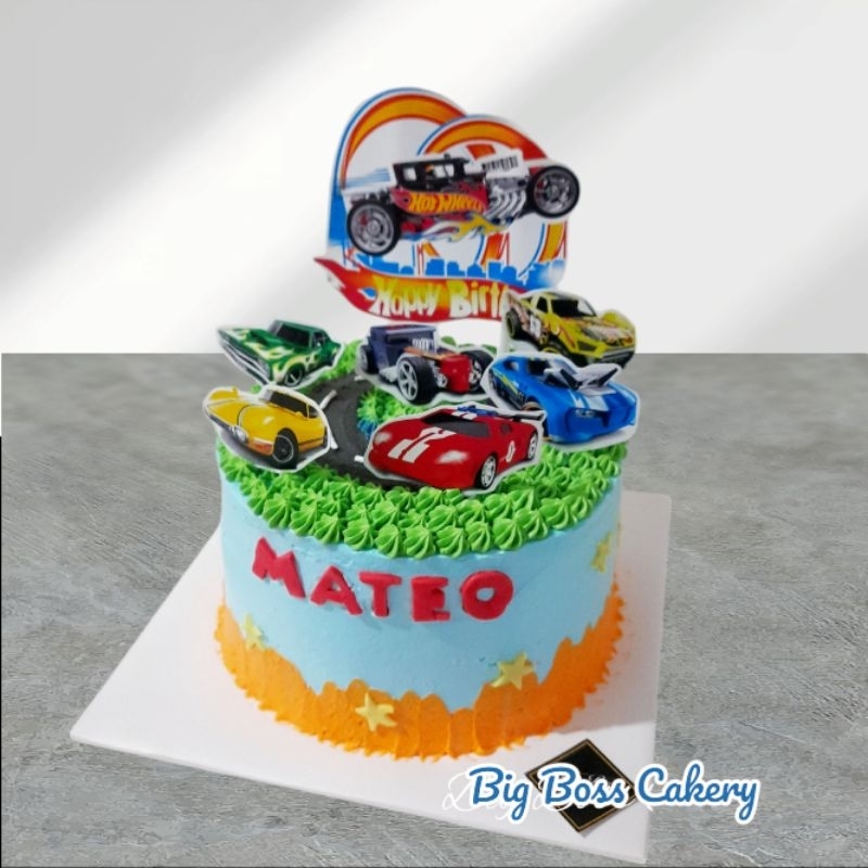 

HOT WHEELS CARS TOPPER BIRTHDAY CAKE BOYS