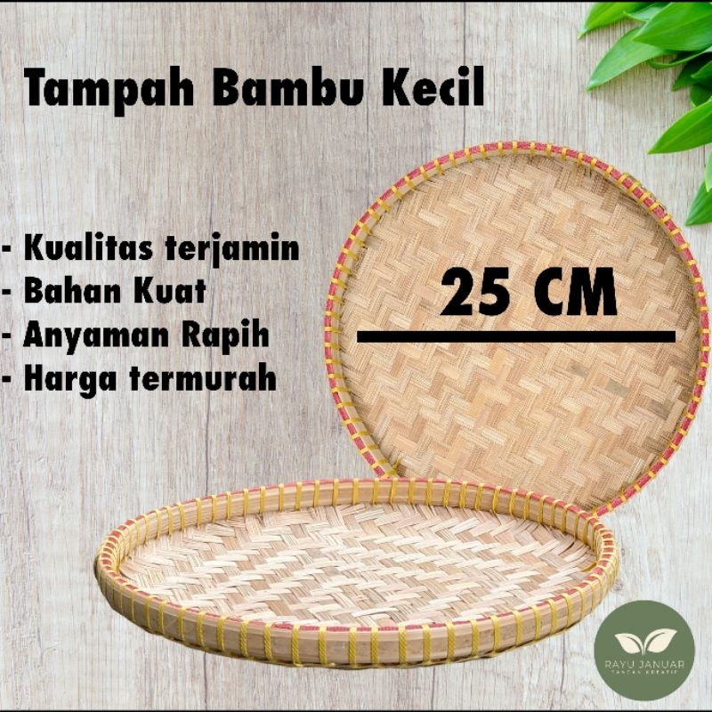 Tampah bambu 25 cm piring Bambu Tampah Kecil